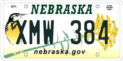 NE license plate XMW384