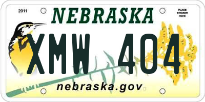 NE license plate XMW404