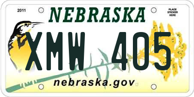 NE license plate XMW405