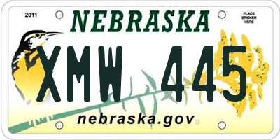 NE license plate XMW445