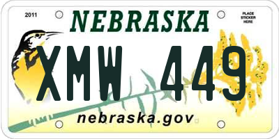 NE license plate XMW449