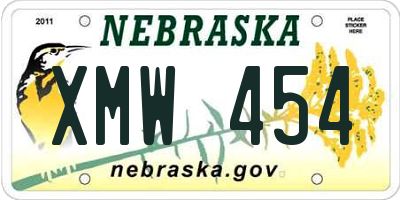 NE license plate XMW454
