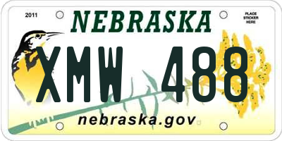 NE license plate XMW488