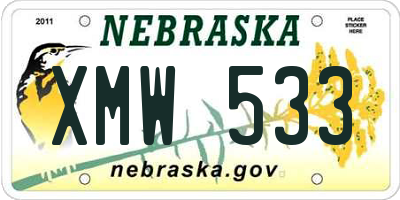 NE license plate XMW533