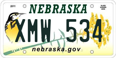 NE license plate XMW534