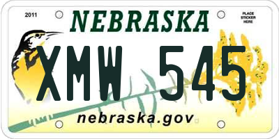NE license plate XMW545