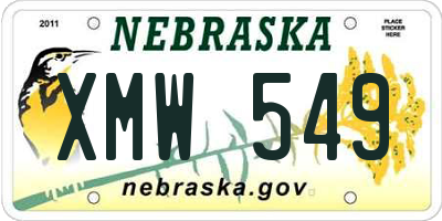 NE license plate XMW549