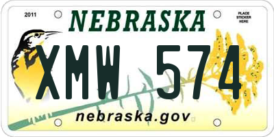 NE license plate XMW574
