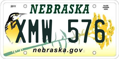 NE license plate XMW576