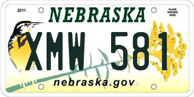 NE license plate XMW581