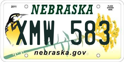 NE license plate XMW583