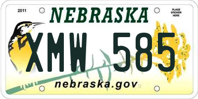 NE license plate XMW585
