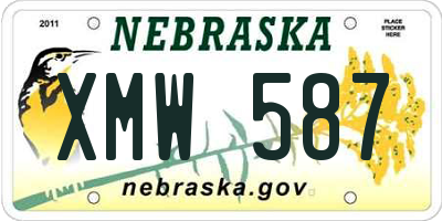 NE license plate XMW587