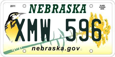 NE license plate XMW596
