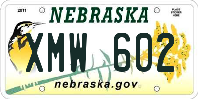 NE license plate XMW602