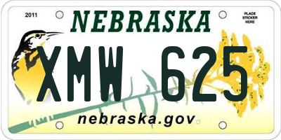 NE license plate XMW625
