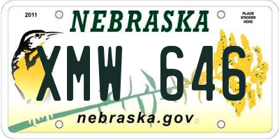 NE license plate XMW646