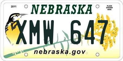 NE license plate XMW647
