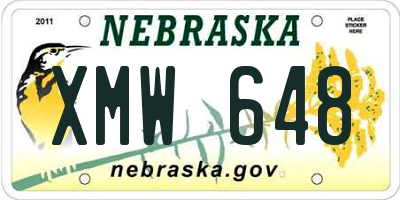 NE license plate XMW648