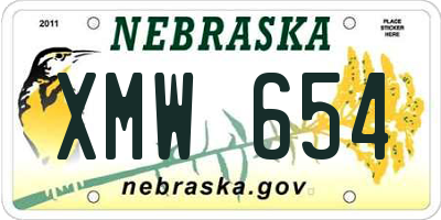 NE license plate XMW654