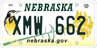NE license plate XMW662