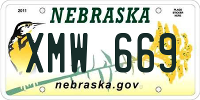 NE license plate XMW669