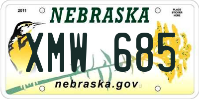 NE license plate XMW685