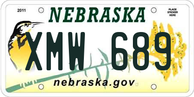 NE license plate XMW689