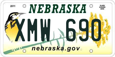 NE license plate XMW690
