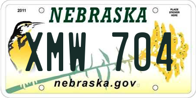 NE license plate XMW704