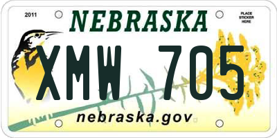 NE license plate XMW705