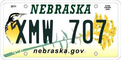 NE license plate XMW707