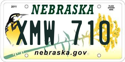 NE license plate XMW710