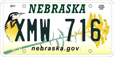 NE license plate XMW716