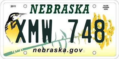 NE license plate XMW748