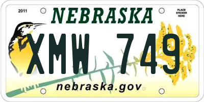 NE license plate XMW749