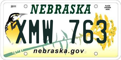 NE license plate XMW763