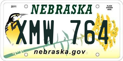 NE license plate XMW764