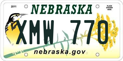 NE license plate XMW770