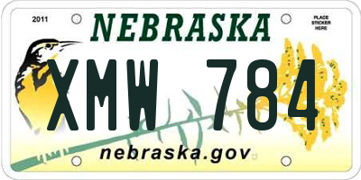 NE license plate XMW784