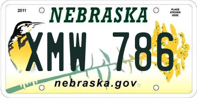 NE license plate XMW786