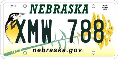 NE license plate XMW788