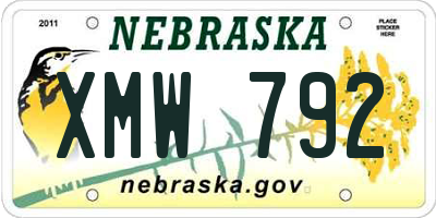 NE license plate XMW792