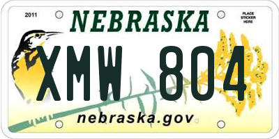NE license plate XMW804