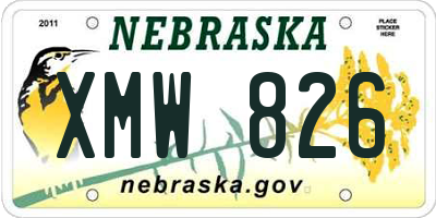 NE license plate XMW826