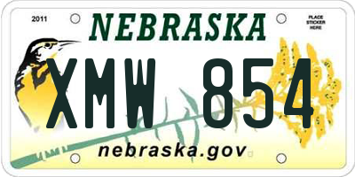 NE license plate XMW854