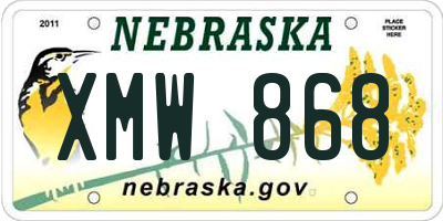 NE license plate XMW868