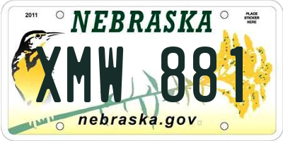 NE license plate XMW881
