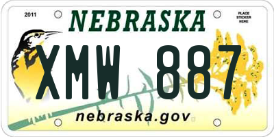 NE license plate XMW887
