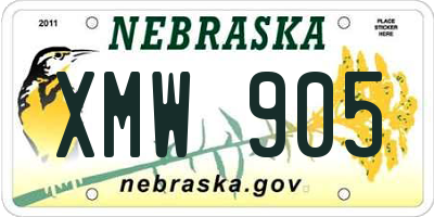 NE license plate XMW905